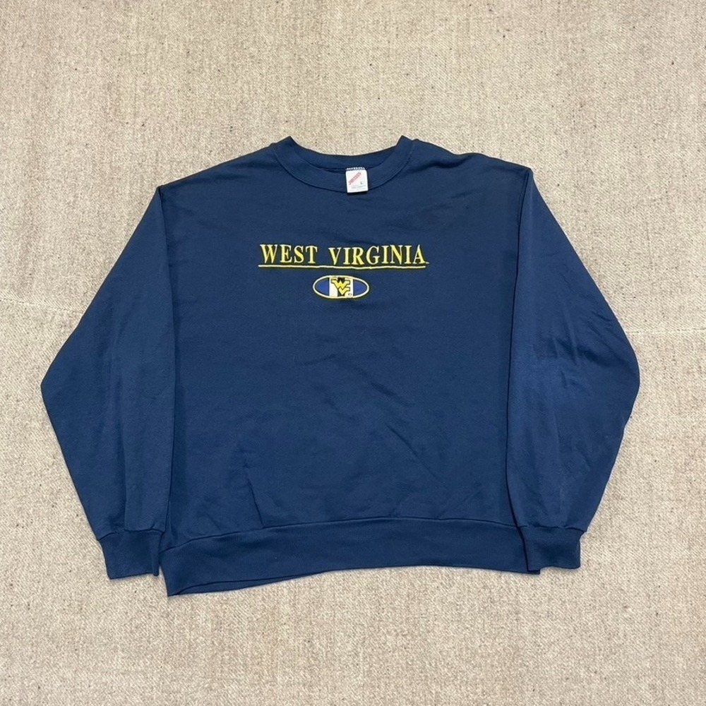 Vintage West Virginia Sweatshirt mens‎ Large blue 1990s LOGO USA